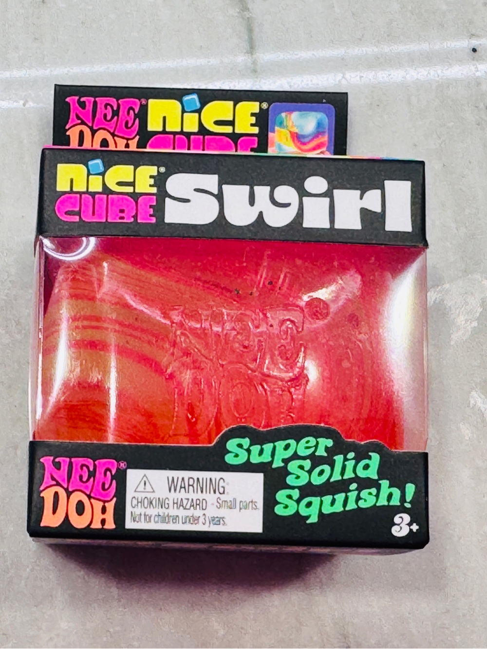 Viral NeeDoh Pink and Orange Swirl Nice Cube